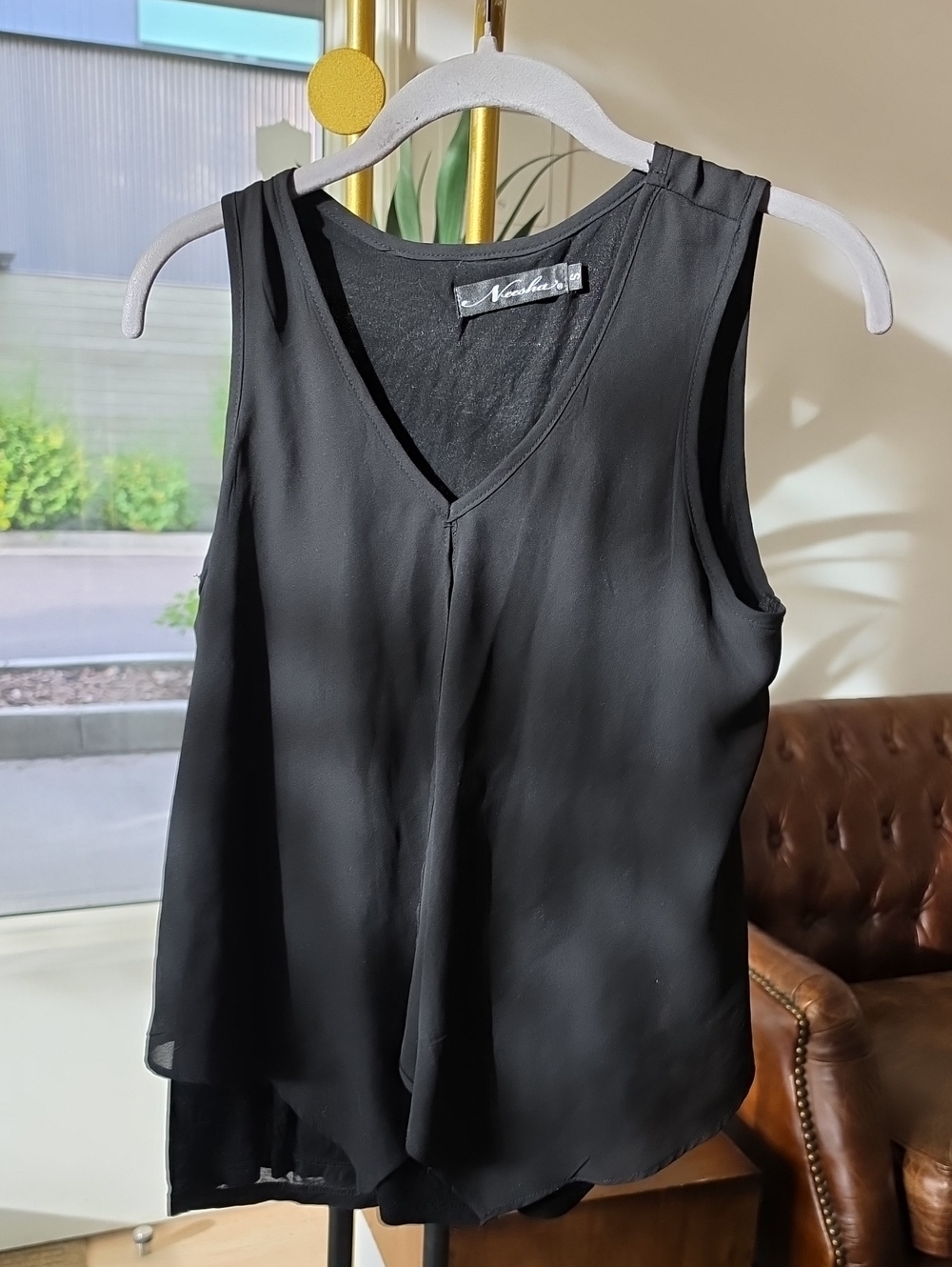 Black Layered V-Neck Tank Top